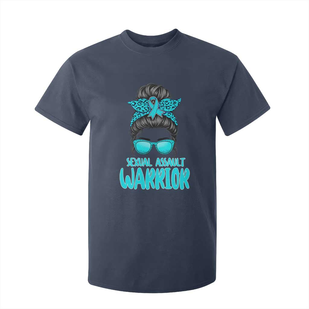 Sexual Assault Prevention Support T Shirt For Kid Messy Bun Women Survivors