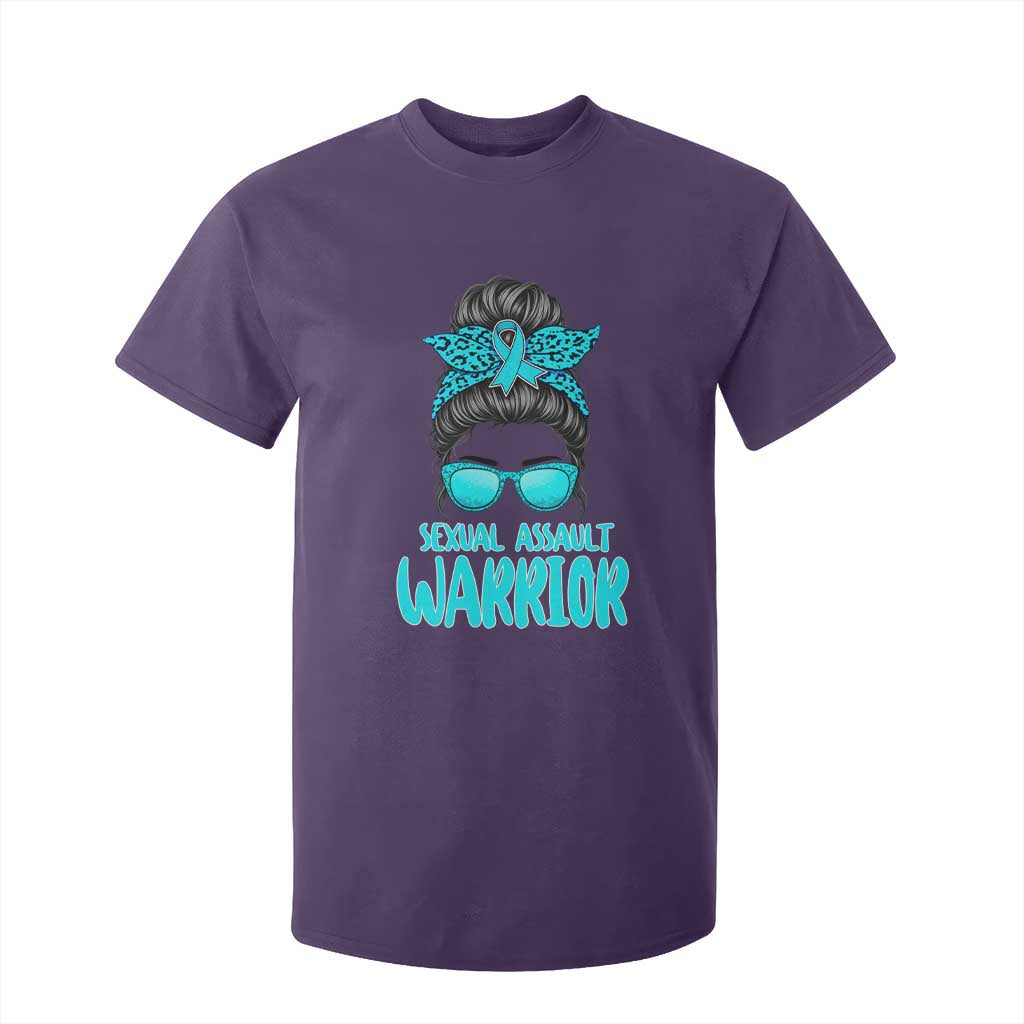 Sexual Assault Prevention Support T Shirt For Kid Messy Bun Women Survivors
