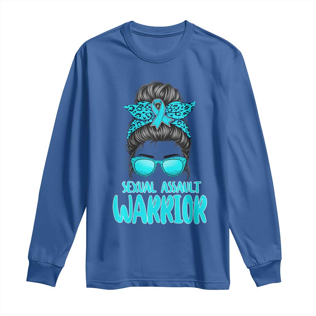 Sexual Assault Prevention Support Long Sleeve Shirt Messy Bun Women Survivors