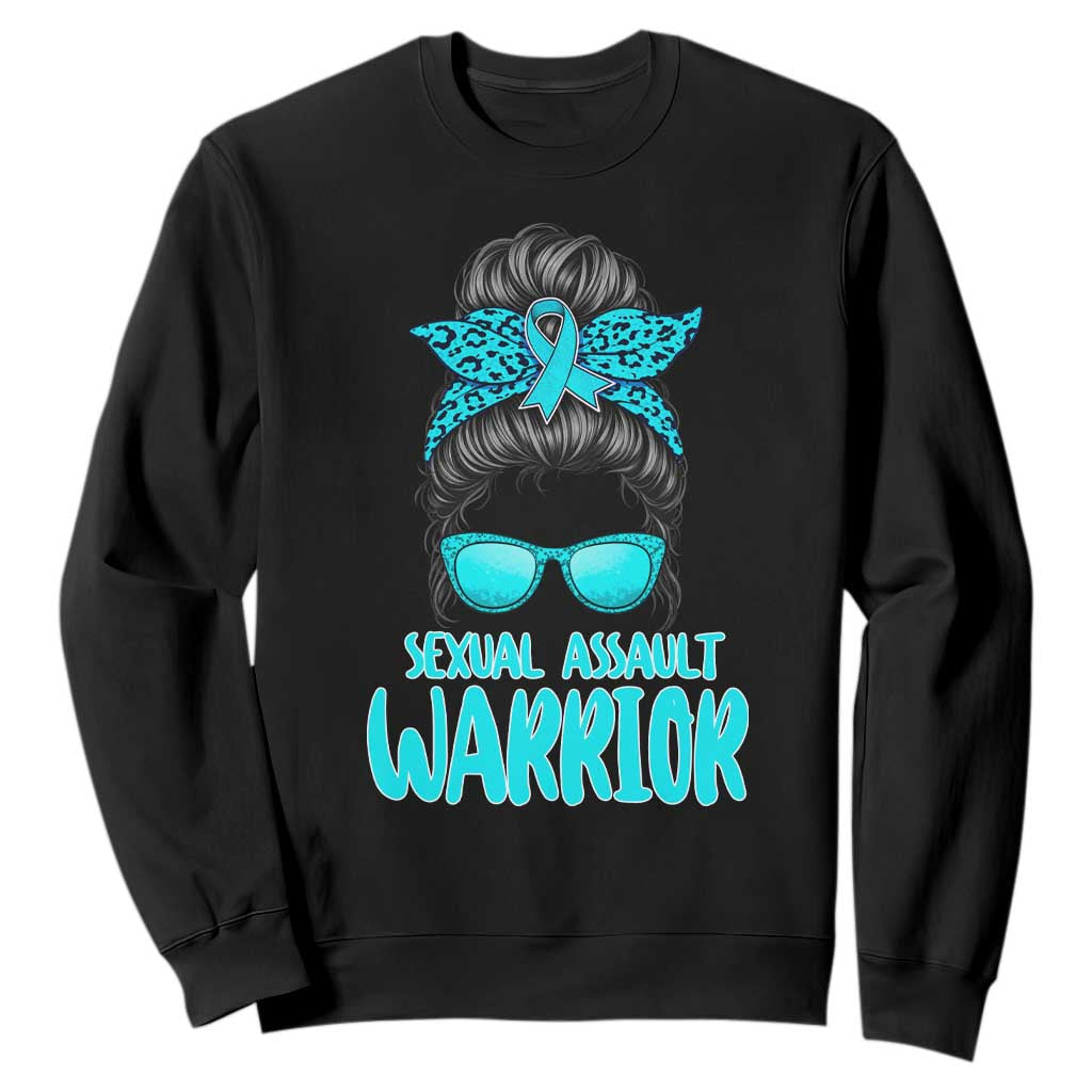 Sexual Assault Prevention Support Sweatshirt Messy Bun Women Survivors