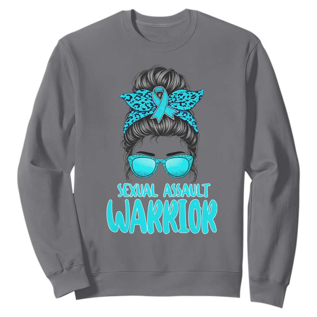 Sexual Assault Prevention Support Sweatshirt Messy Bun Women Survivors