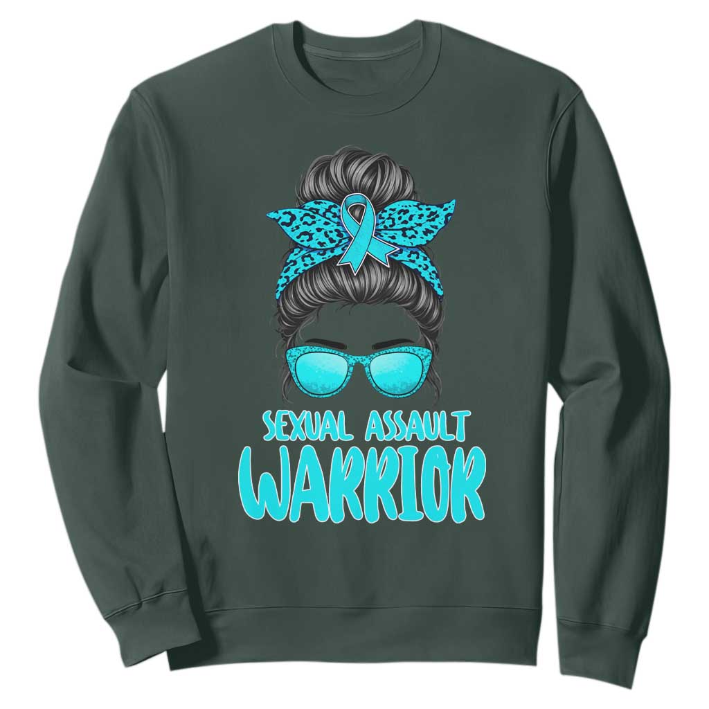 Sexual Assault Prevention Support Sweatshirt Messy Bun Women Survivors