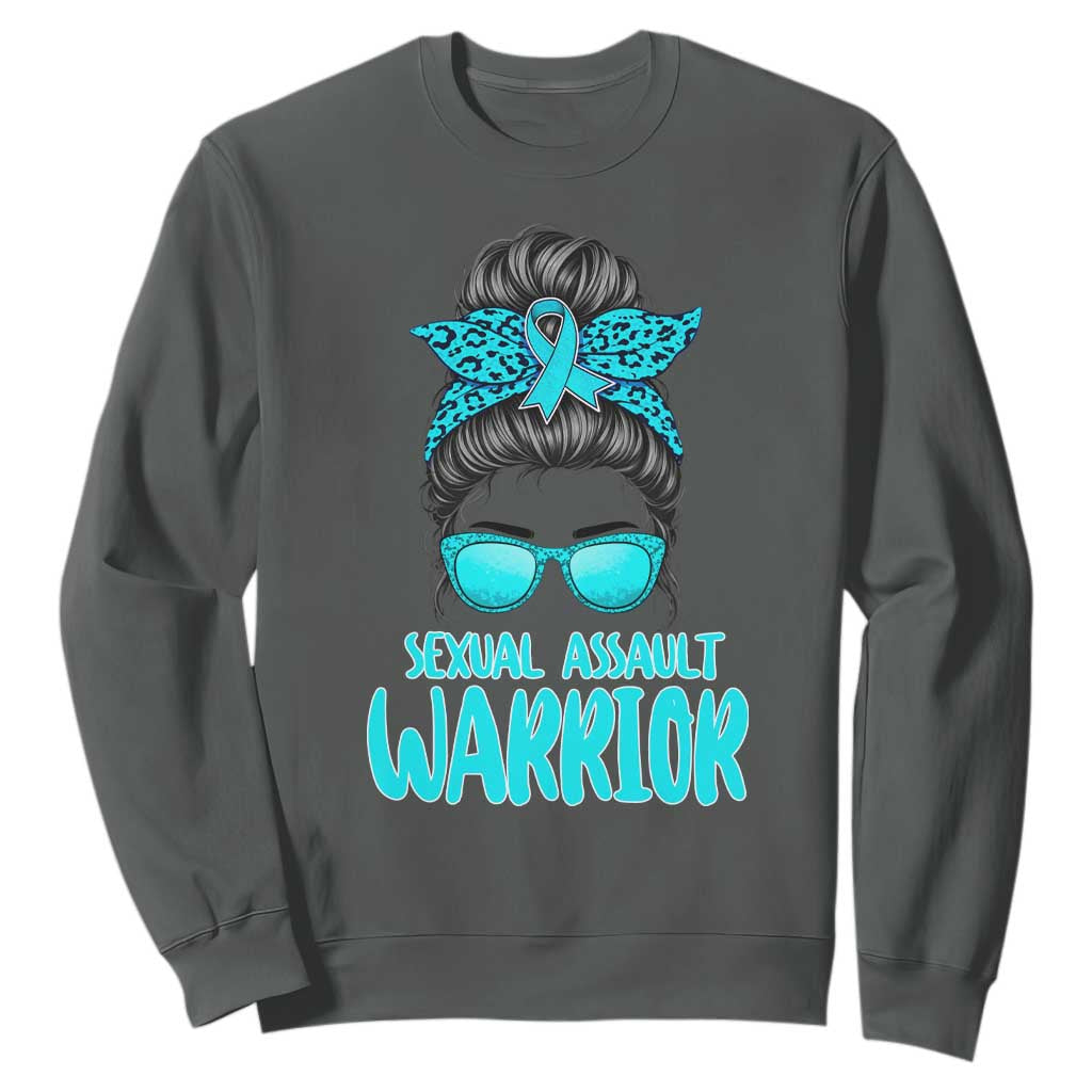 Sexual Assault Prevention Support Sweatshirt Messy Bun Women Survivors