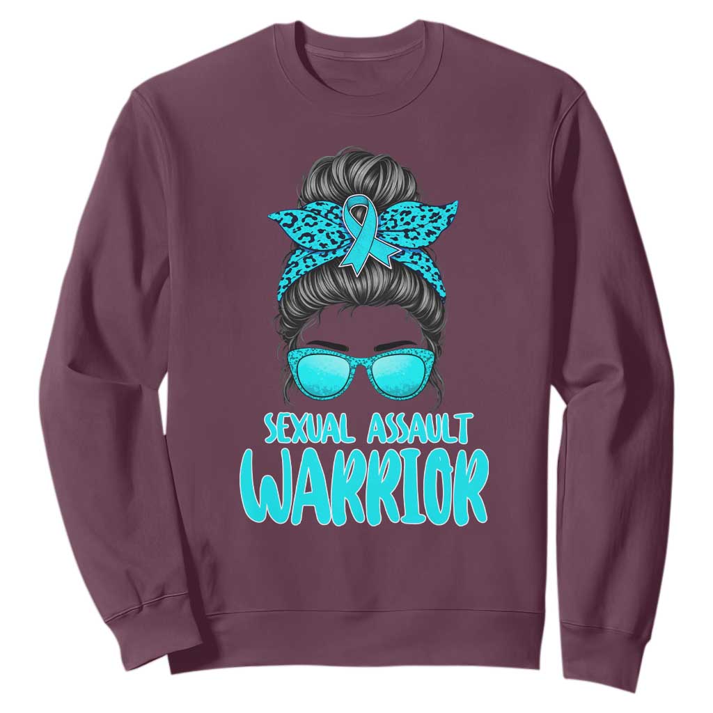 Sexual Assault Prevention Support Sweatshirt Messy Bun Women Survivors