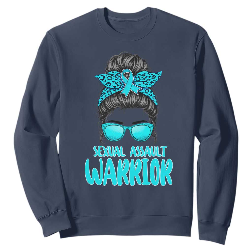 Sexual Assault Prevention Support Sweatshirt Messy Bun Women Survivors