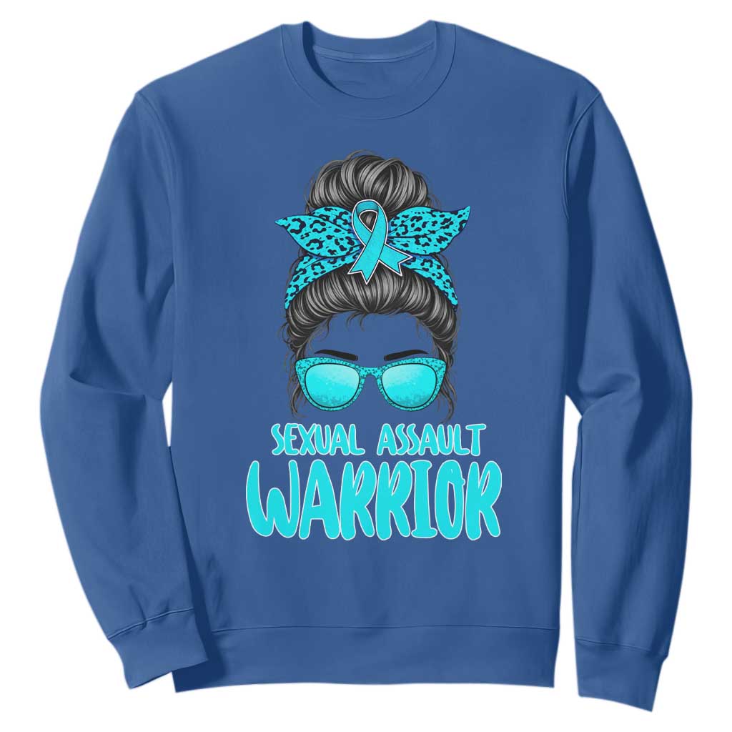 Sexual Assault Prevention Support Sweatshirt Messy Bun Women Survivors