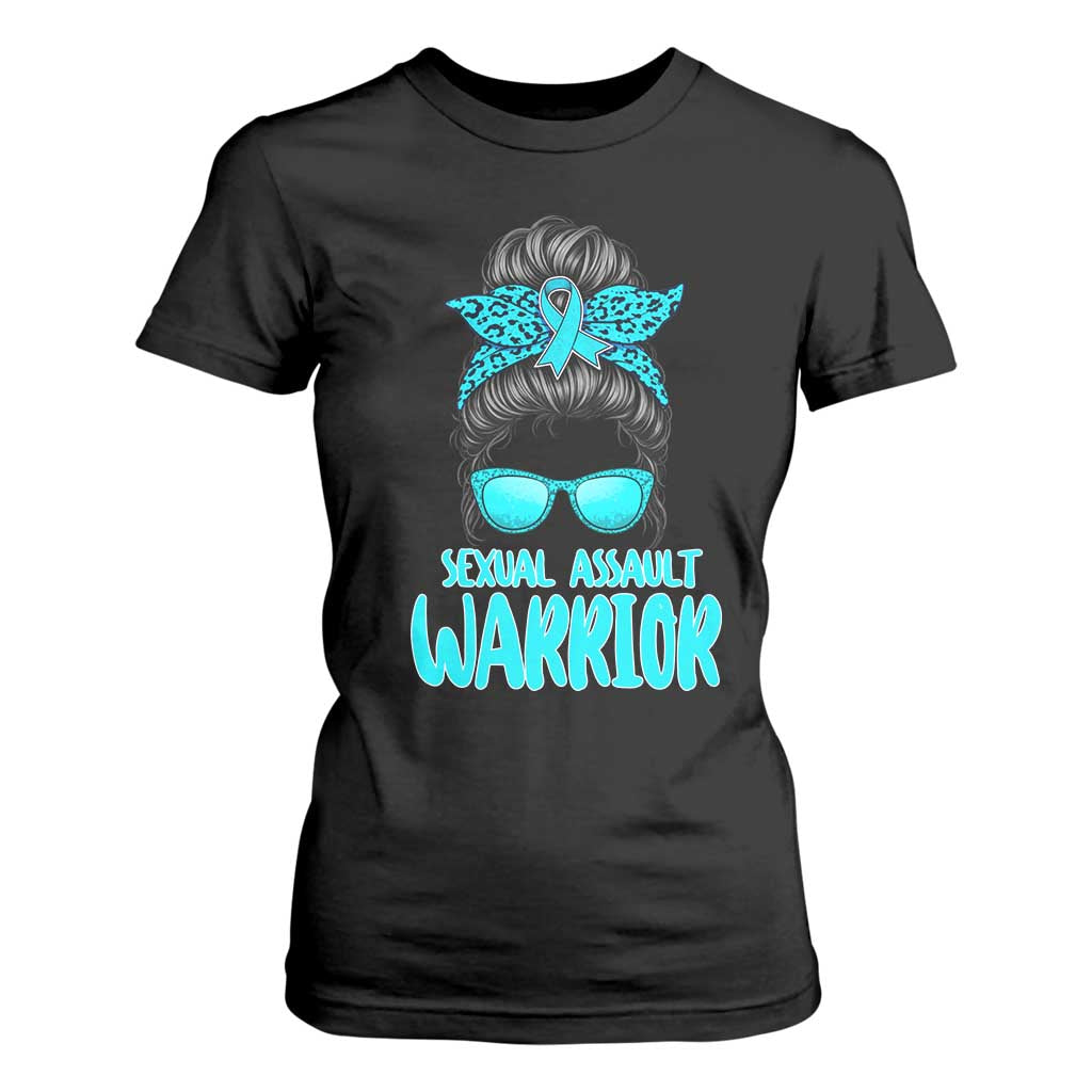 Sexual Assault Prevention Support T Shirt For Women Messy Bun Women Survivors