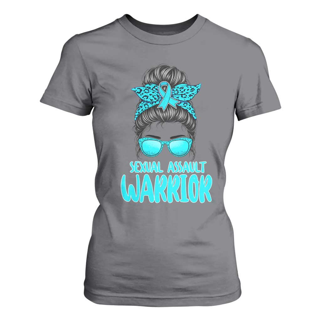 Sexual Assault Prevention Support T Shirt For Women Messy Bun Women Survivors