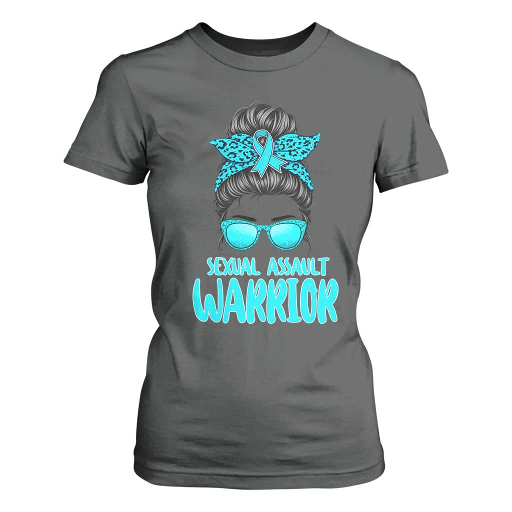Sexual Assault Prevention Support T Shirt For Women Messy Bun Women Survivors