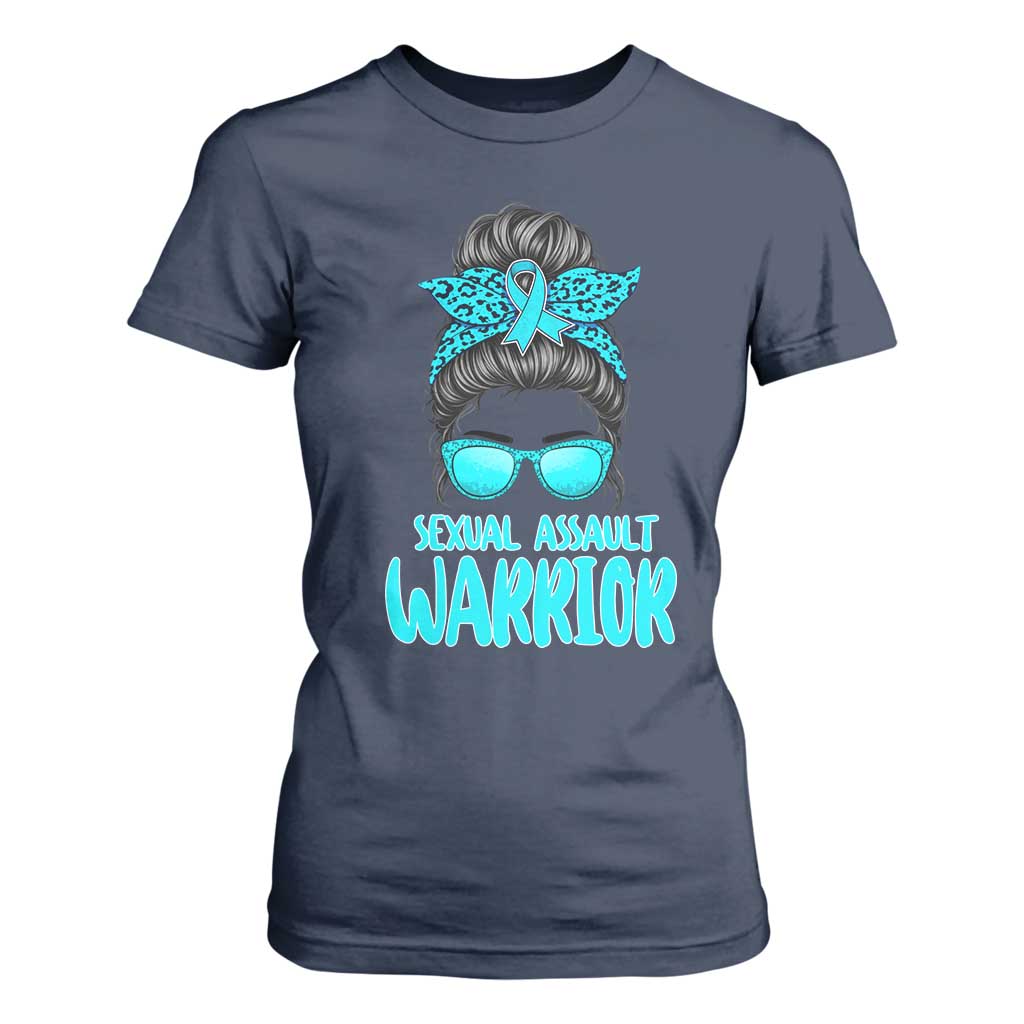 Sexual Assault Prevention Support T Shirt For Women Messy Bun Women Survivors