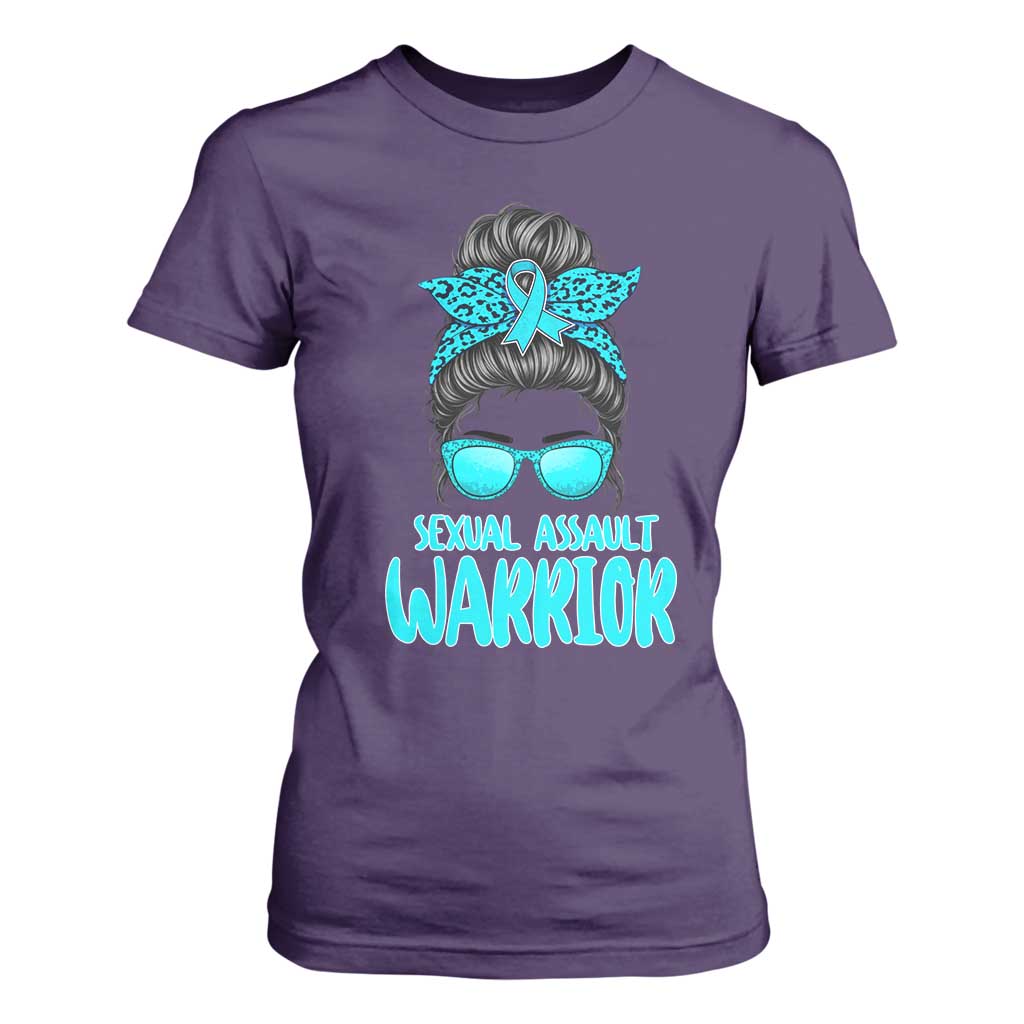 Sexual Assault Prevention Support T Shirt For Women Messy Bun Women Survivors