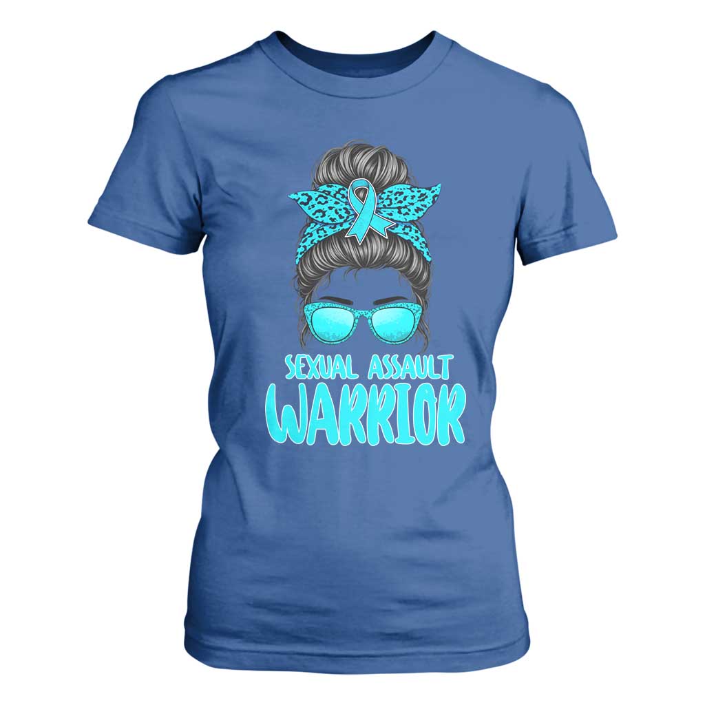 Sexual Assault Prevention Support T Shirt For Women Messy Bun Women Survivors