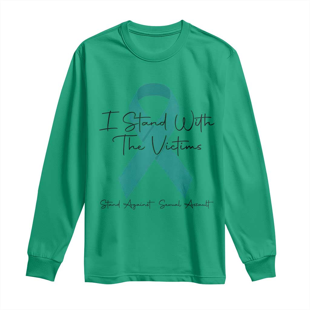 Sexual Assault Prevention Support Long Sleeve Shirt I Stand With The Victims