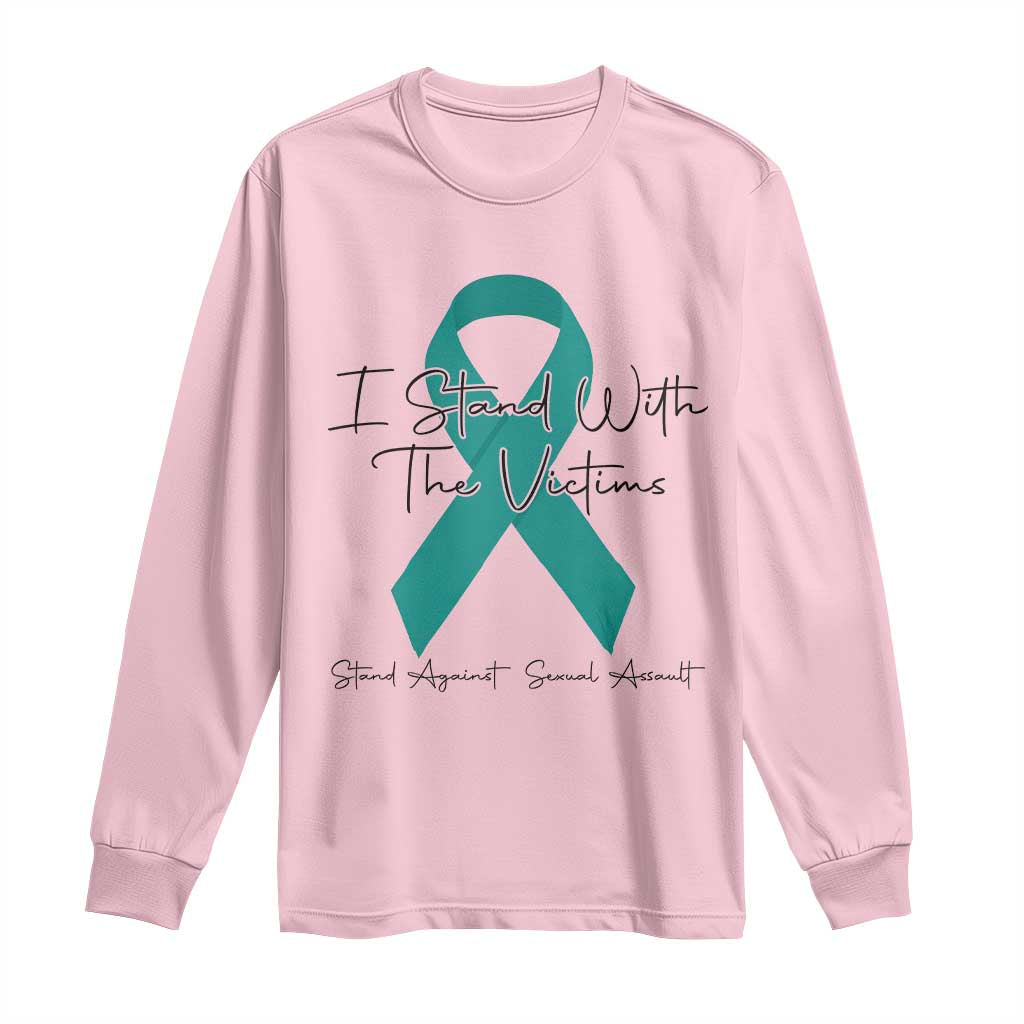 Sexual Assault Prevention Support Long Sleeve Shirt I Stand With The Victims
