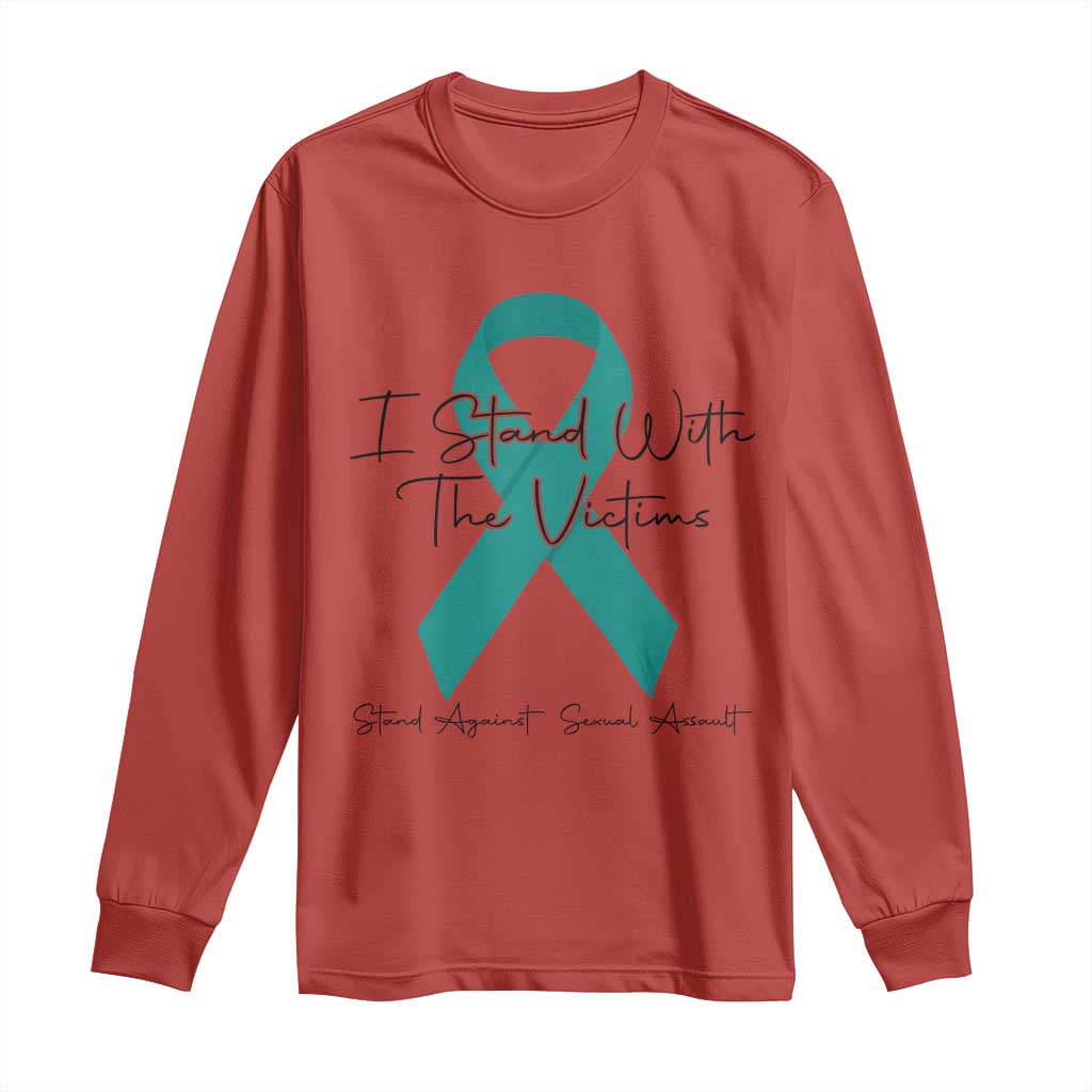 Sexual Assault Prevention Support Long Sleeve Shirt I Stand With The Victims