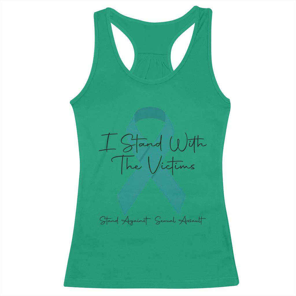 Sexual Assault Prevention Support Racerback Tank Top I Stand With The Victims