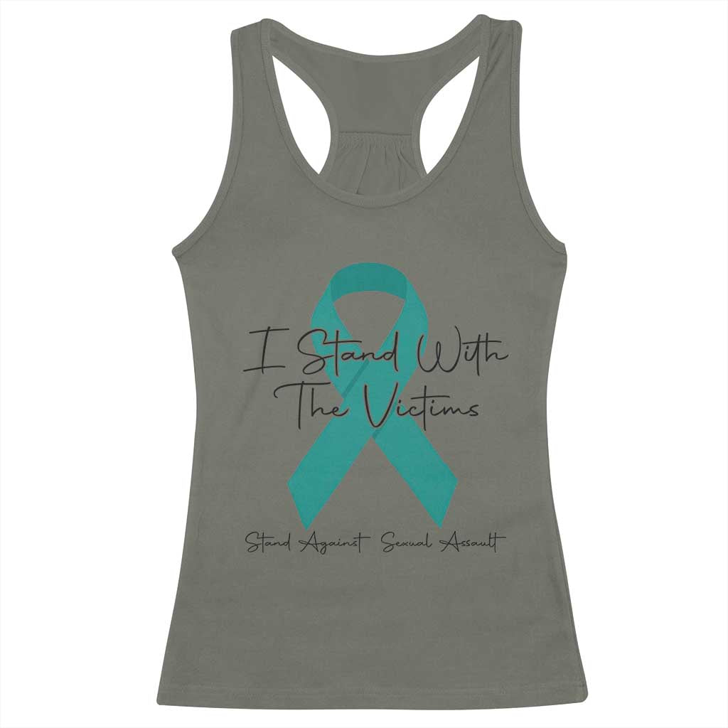Sexual Assault Prevention Support Racerback Tank Top I Stand With The Victims