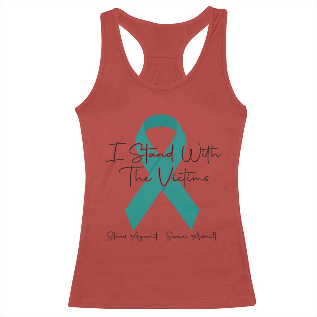 Sexual Assault Prevention Support Racerback Tank Top I Stand With The Victims