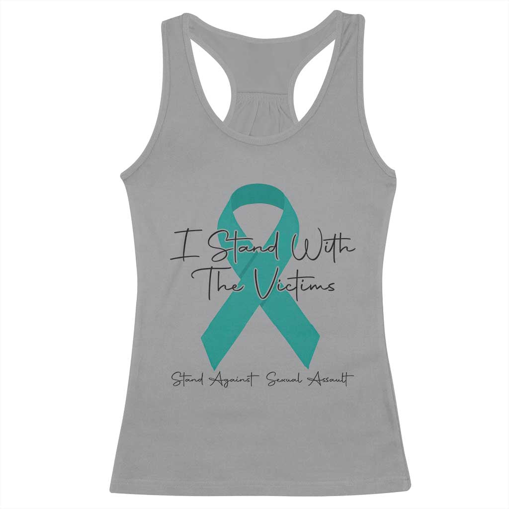 Sexual Assault Prevention Support Racerback Tank Top I Stand With The Victims