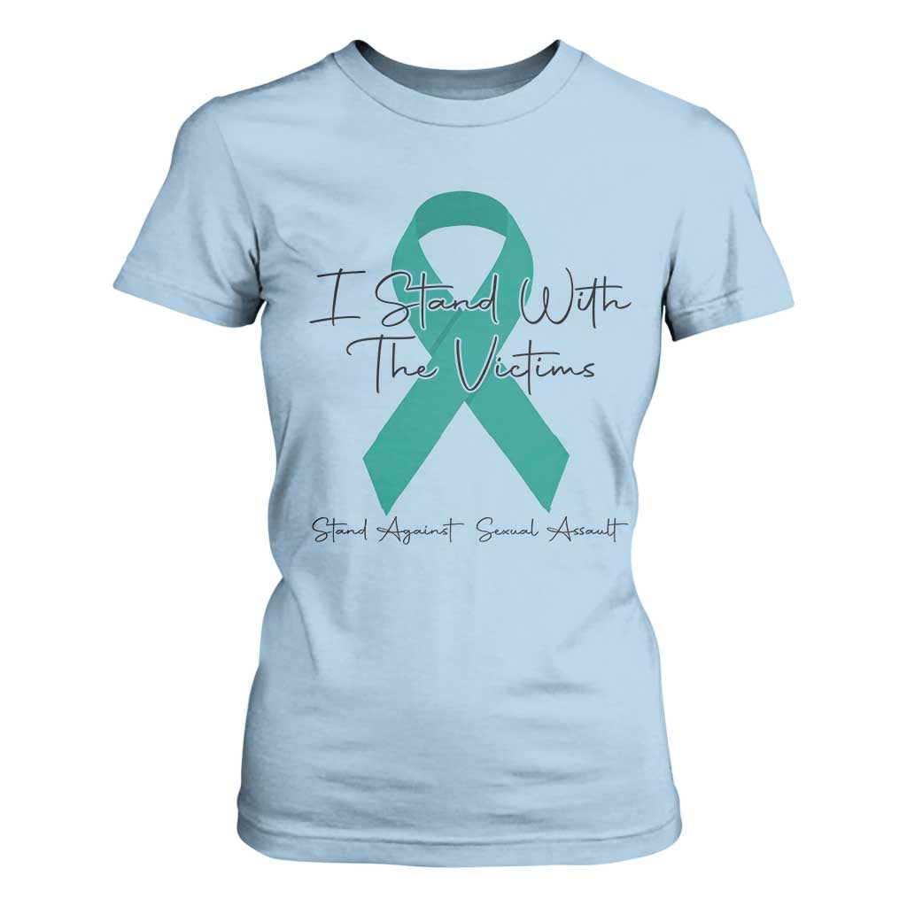 Sexual Assault Prevention Support T Shirt For Women I Stand With The Victims