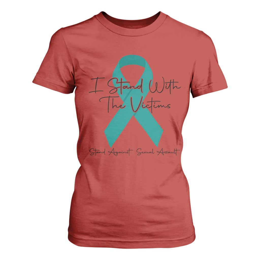 Sexual Assault Prevention Support T Shirt For Women I Stand With The Victims