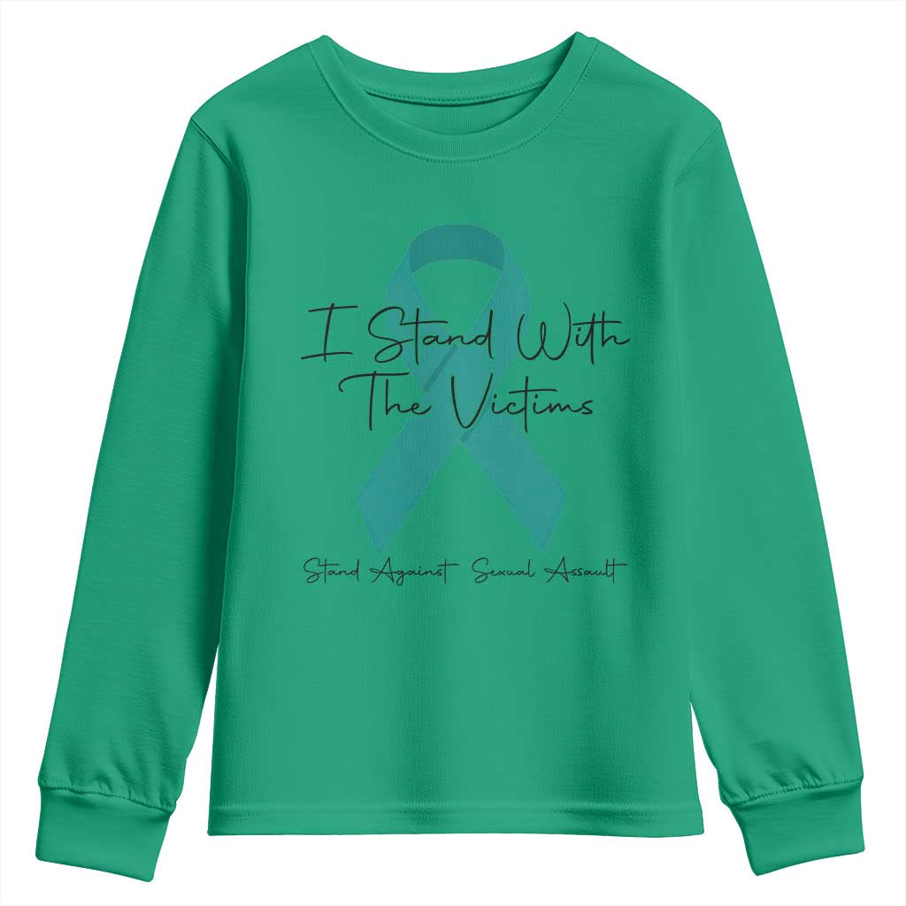 Sexual Assault Prevention Support Youth Sweatshirt I Stand With The Victims