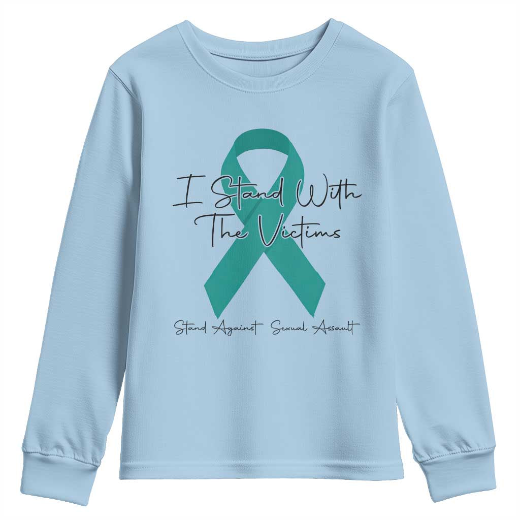 Sexual Assault Prevention Support Youth Sweatshirt I Stand With The Victims