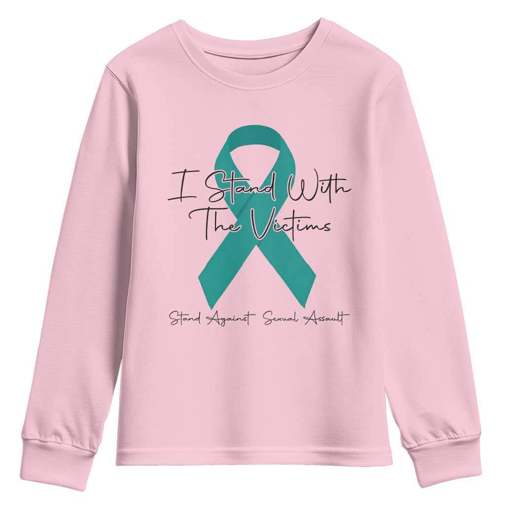 Sexual Assault Prevention Support Youth Sweatshirt I Stand With The Victims