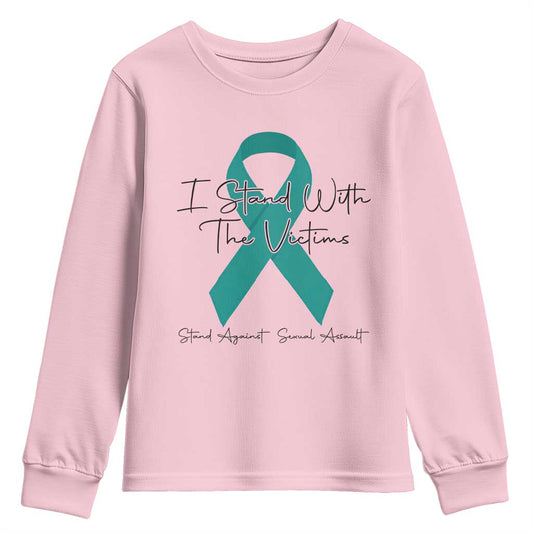 Sexual Assault Prevention Support Youth Sweatshirt I Stand With The Victims