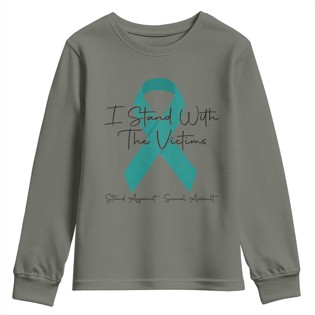 Sexual Assault Prevention Support Youth Sweatshirt I Stand With The Victims