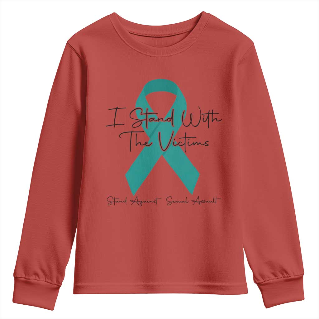 Sexual Assault Prevention Support Youth Sweatshirt I Stand With The Victims