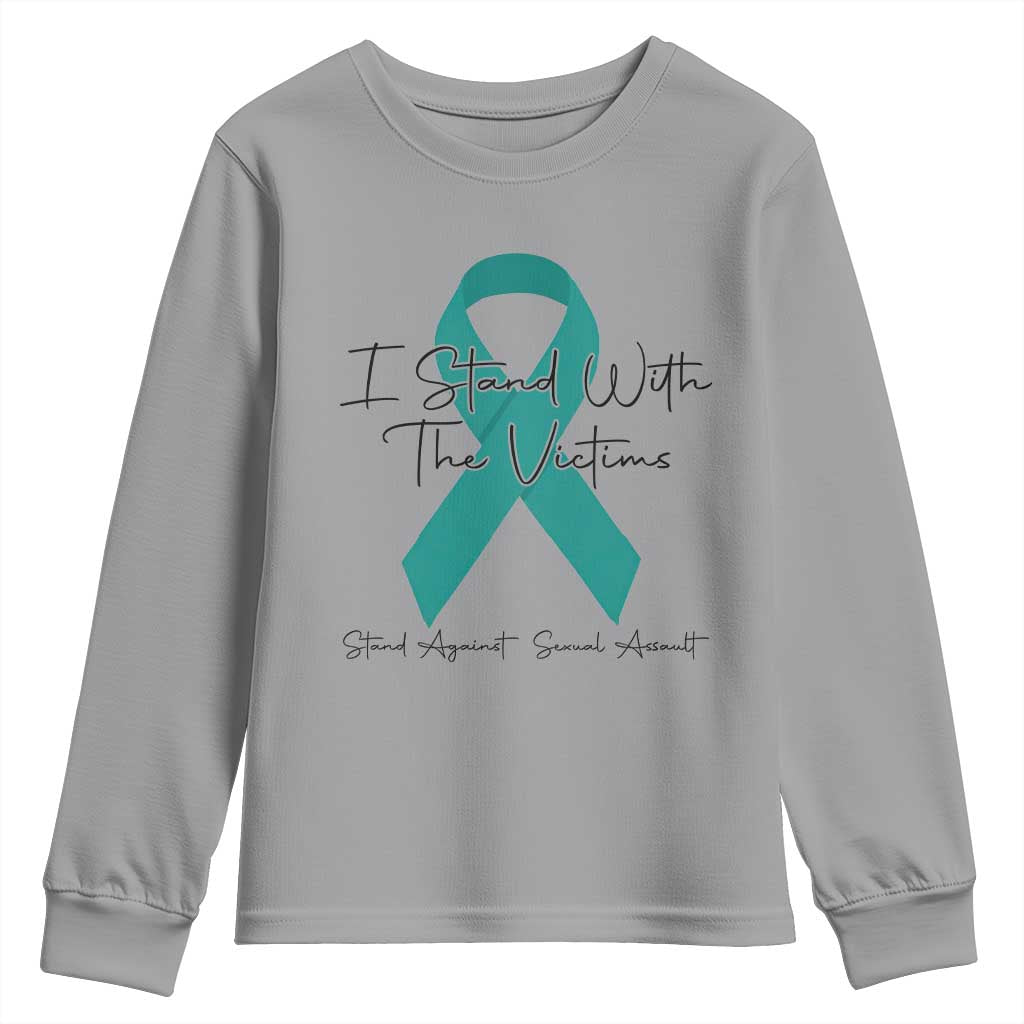 Sexual Assault Prevention Support Youth Sweatshirt I Stand With The Victims