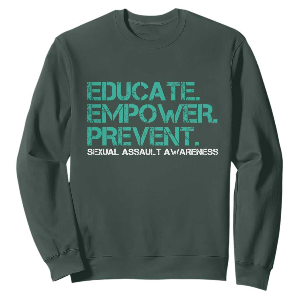 Sexual Assault Prevention Support Sweatshirt Educate Empower Prevent