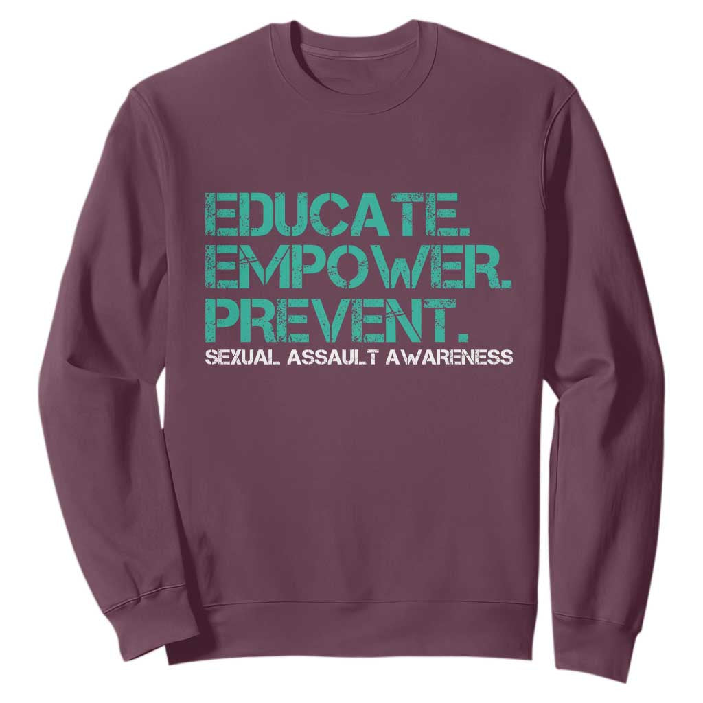 Sexual Assault Prevention Support Sweatshirt Educate Empower Prevent