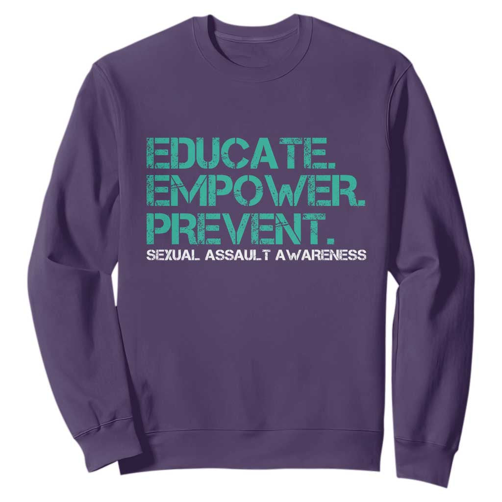 Sexual Assault Prevention Support Sweatshirt Educate Empower Prevent