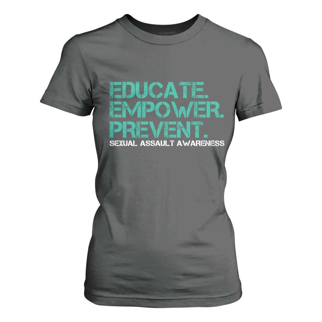 Sexual Assault Prevention Support T Shirt For Women Educate Empower Prevent
