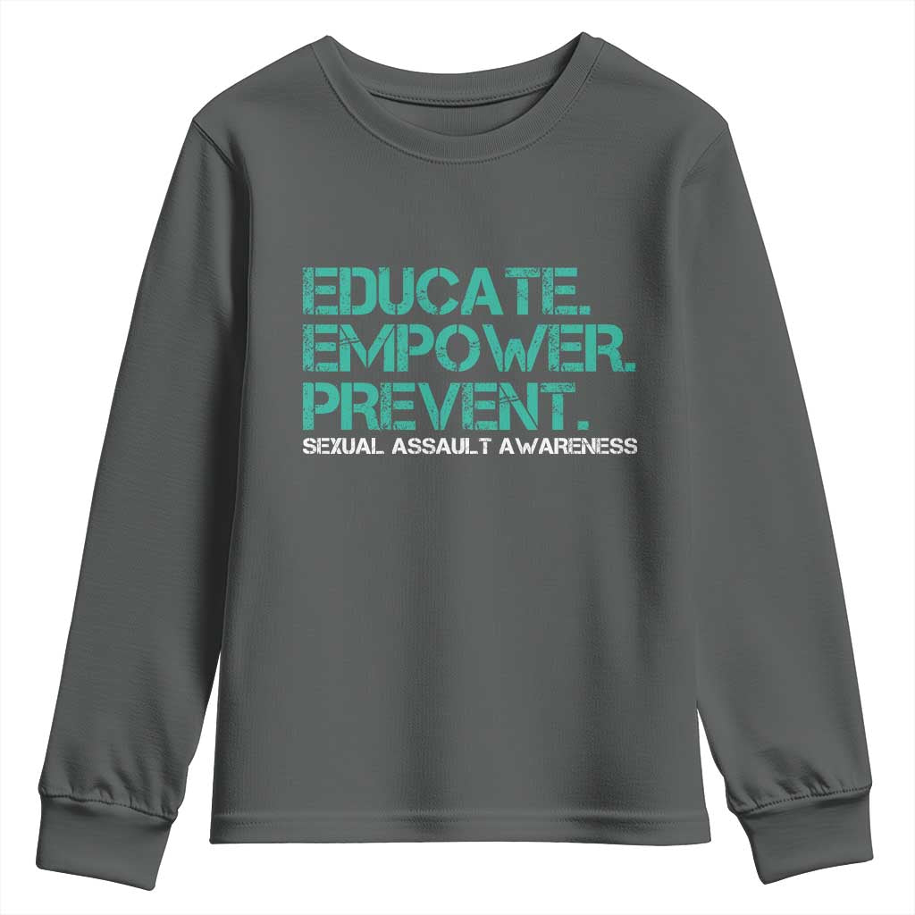 Sexual Assault Prevention Support Youth Sweatshirt Educate Empower Prevent