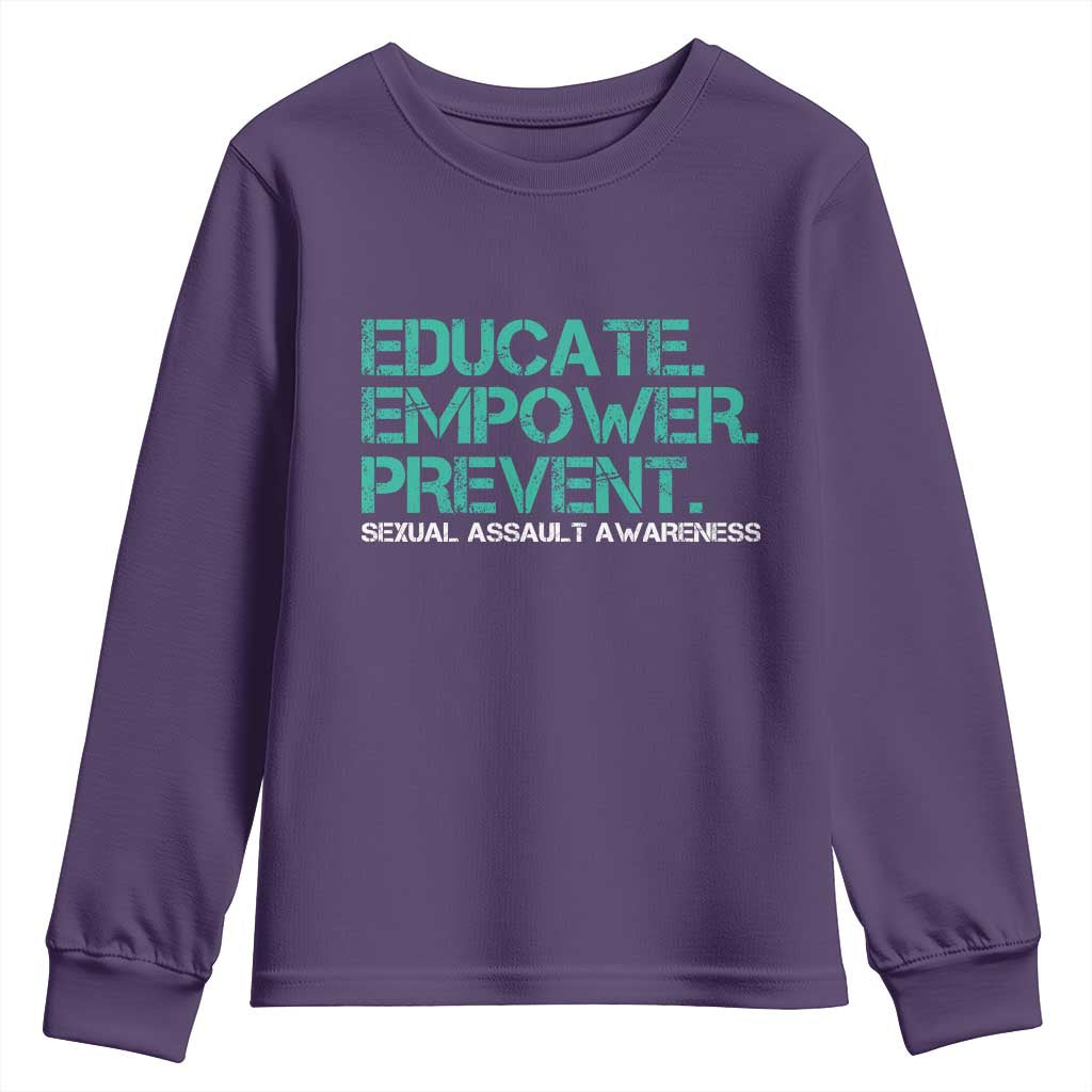 Sexual Assault Prevention Support Youth Sweatshirt Educate Empower Prevent
