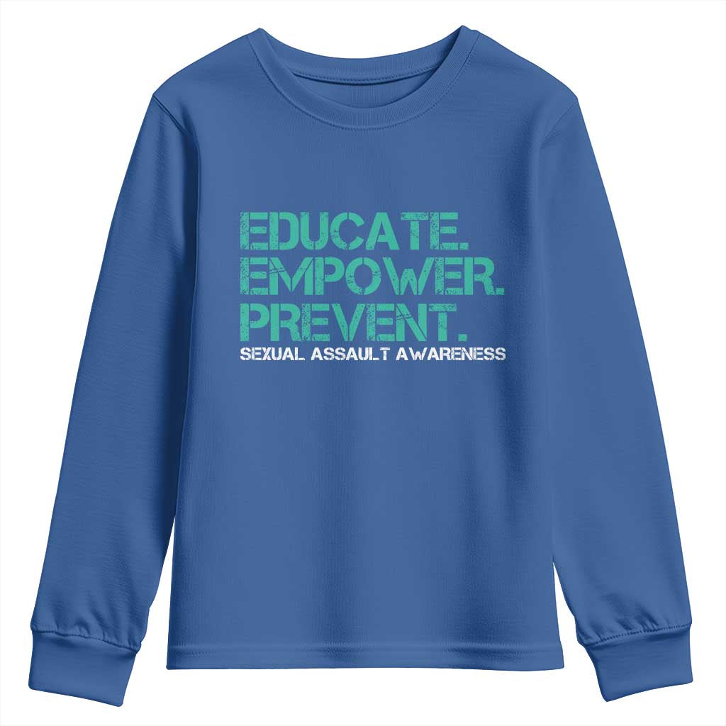 Sexual Assault Prevention Support Youth Sweatshirt Educate Empower Prevent