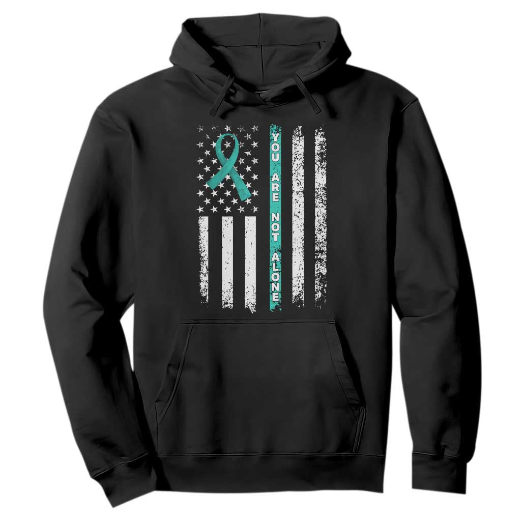 Sexual Assault Prevention Support Hoodie You Are Not Alone Ribbon Flag