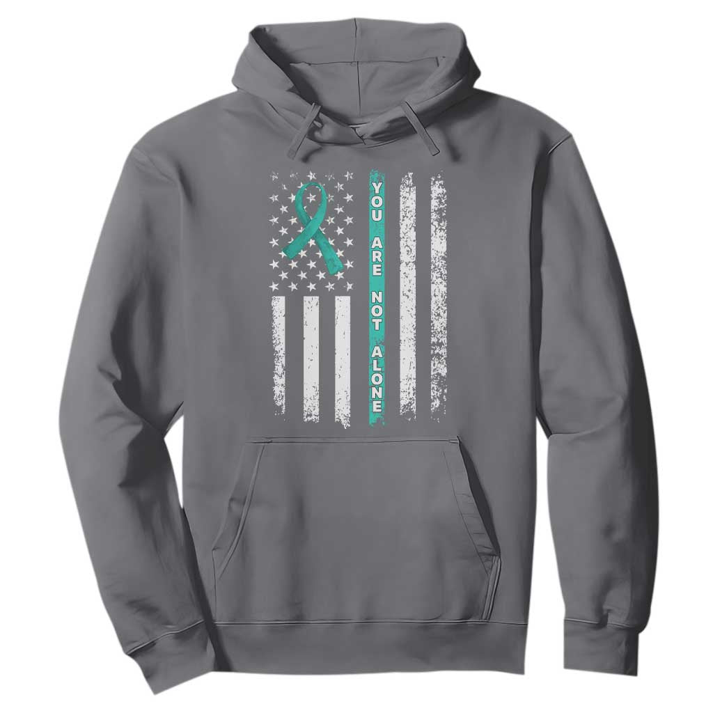 Sexual Assault Prevention Support Hoodie You Are Not Alone Ribbon Flag