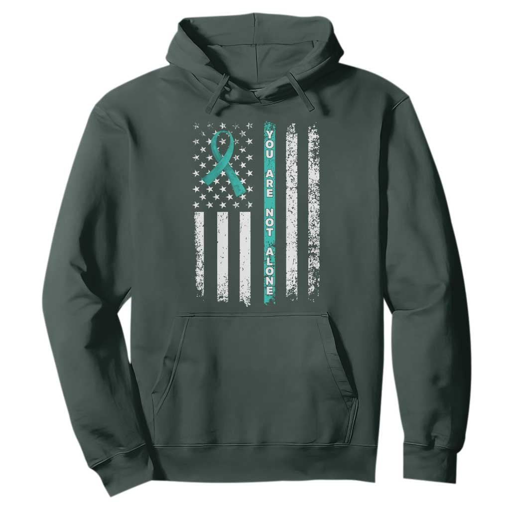 Sexual Assault Prevention Support Hoodie You Are Not Alone Ribbon Flag