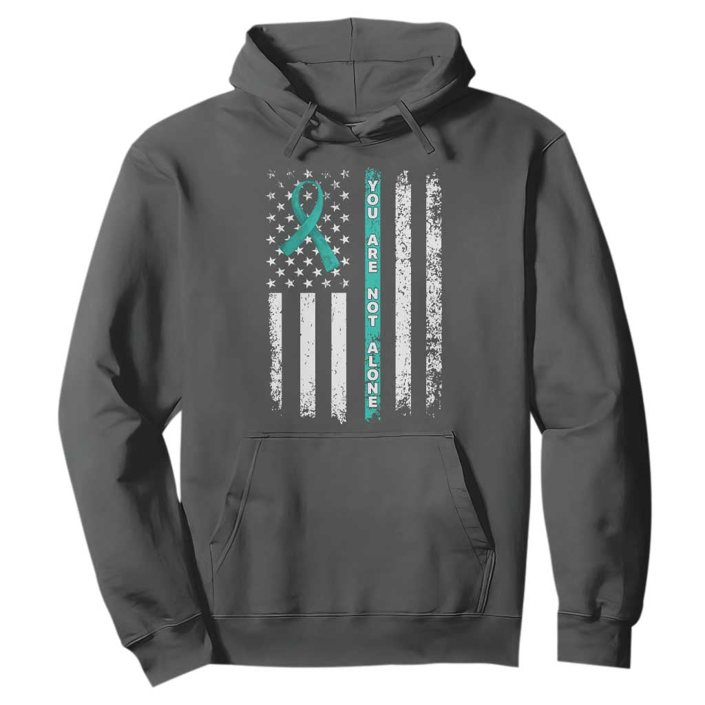 Sexual Assault Prevention Support Hoodie You Are Not Alone Ribbon Flag
