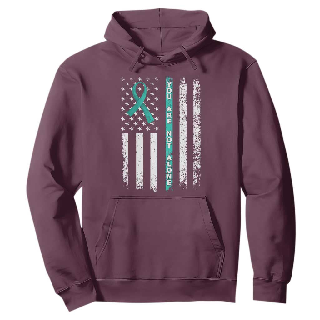 Sexual Assault Prevention Support Hoodie You Are Not Alone Ribbon Flag