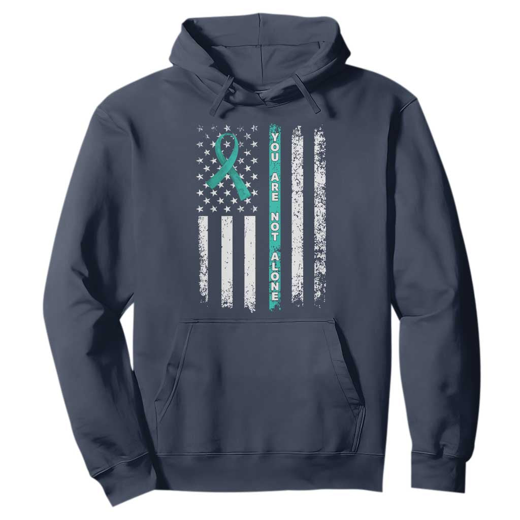 Sexual Assault Prevention Support Hoodie You Are Not Alone Ribbon Flag