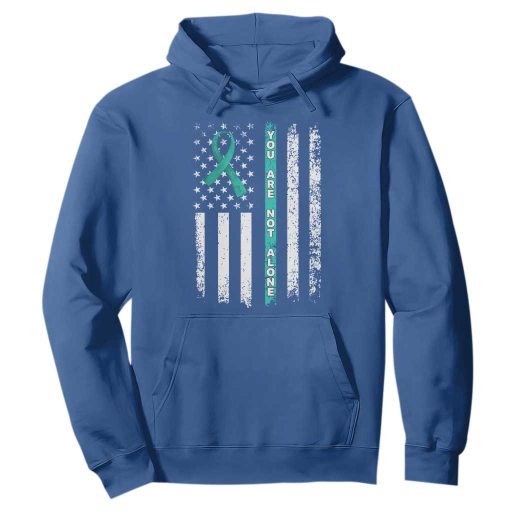 Sexual Assault Prevention Support Hoodie You Are Not Alone Ribbon Flag
