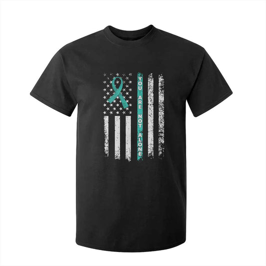 Sexual Assault Prevention Support T Shirt For Kid You Are Not Alone Ribbon Flag
