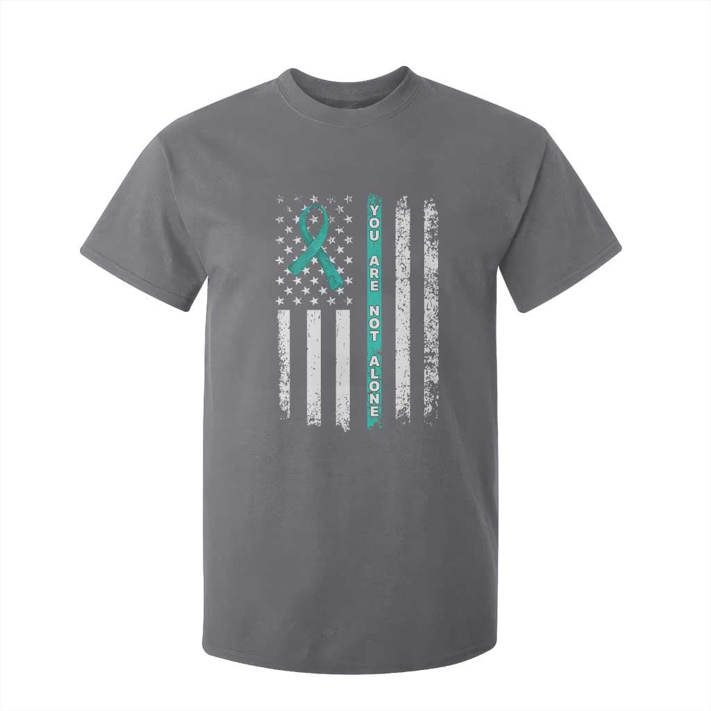 Sexual Assault Prevention Support T Shirt For Kid You Are Not Alone Ribbon Flag