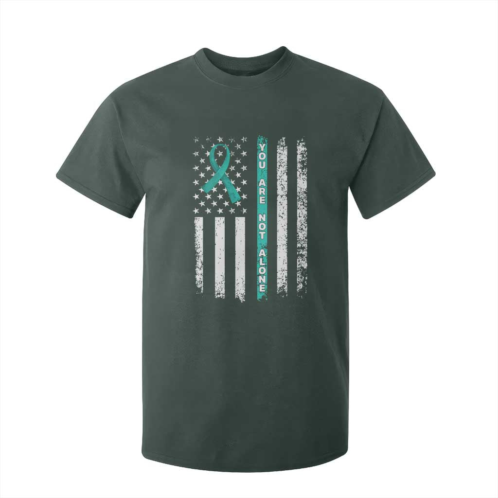 Sexual Assault Prevention Support T Shirt For Kid You Are Not Alone Ribbon Flag