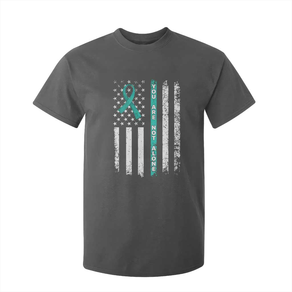 Sexual Assault Prevention Support T Shirt For Kid You Are Not Alone Ribbon Flag